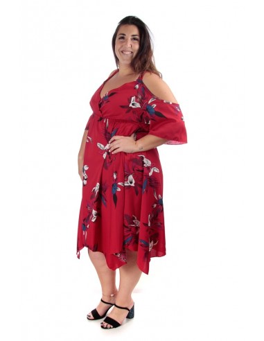 Vestido hombro descubierto rojo tallas grandes precio outlet