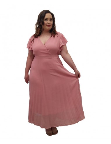 Vestido fiesta rosa empolvado
