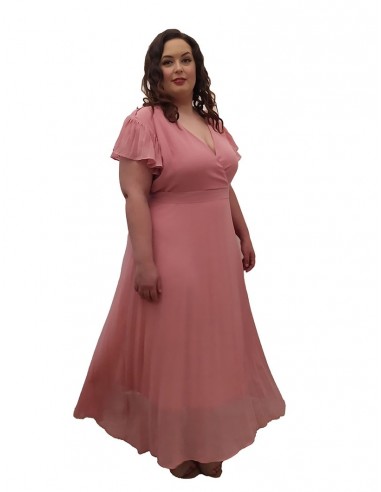Vestido fiesta rosa empolvado