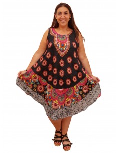 Vestido mandala fondo negro