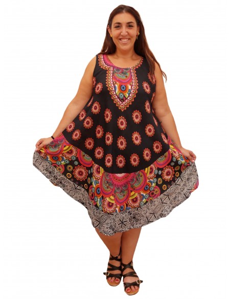 Vestido mandala fondo negro