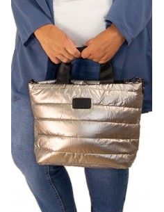 Bolso acolchado metalizado