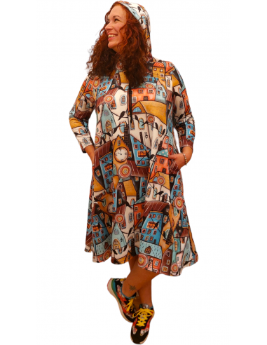 Vestido capucha casas