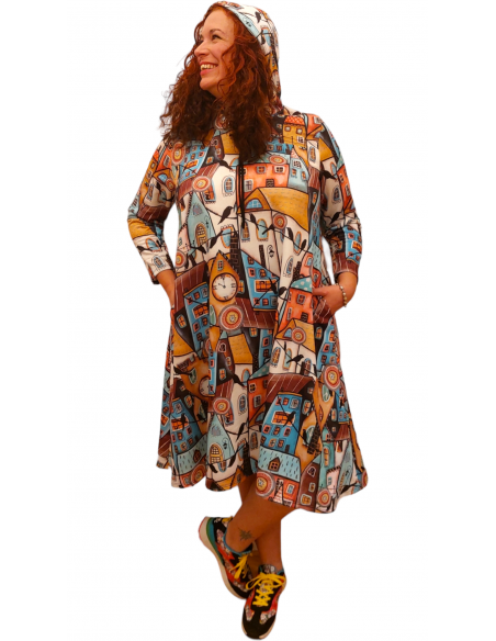 Vestido capucha casas