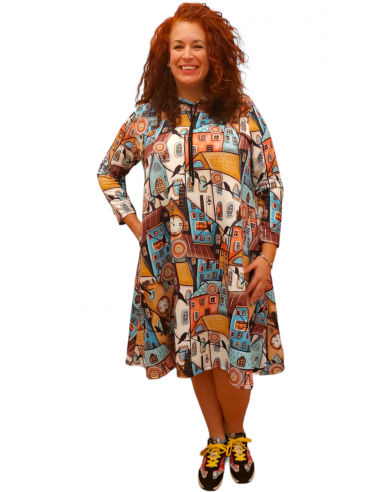 Vestido capucha casas