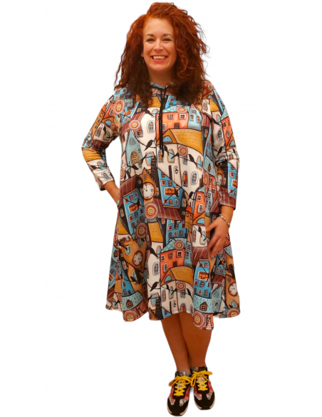 Vestido capucha casas