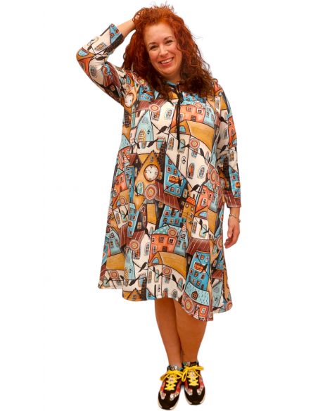 Vestido capucha casas