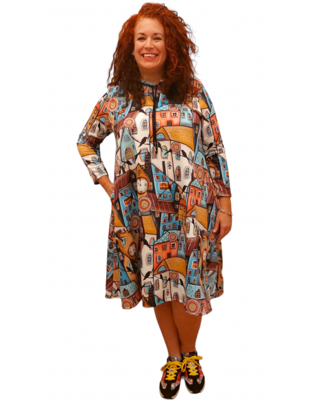 Vestido capucha casas