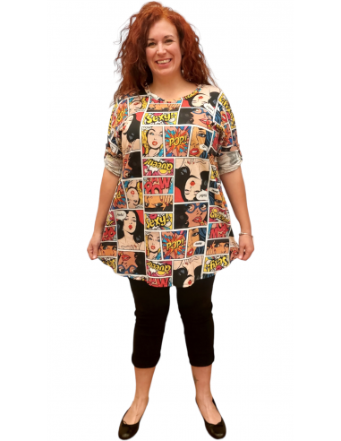 Camiseta divertida estilo cómic mujer curvy Zadeshop Gijón.