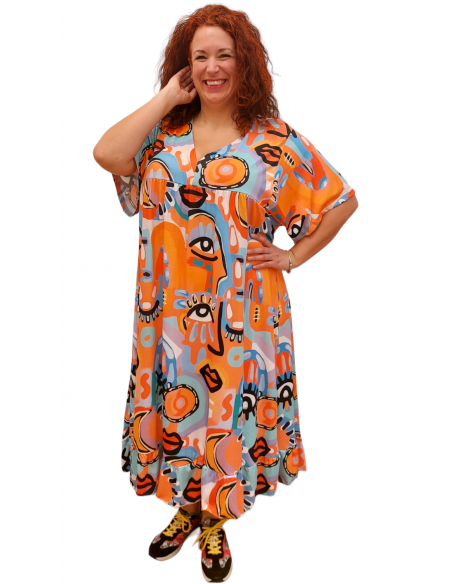 copy of Vestido tallas grandes algodón negro