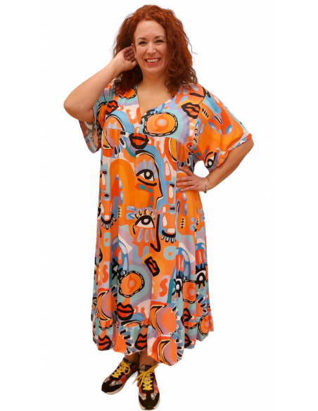 copy of Vestido tallas grandes algodón negro