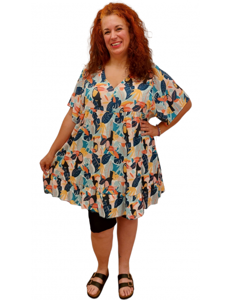 Vestido Pipa corto tucanes