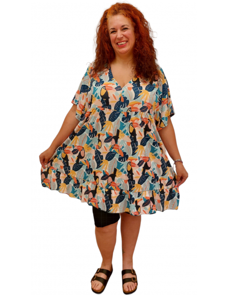 Vestido Pipa corto tucanes