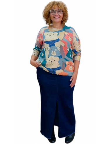 Falda vaquera larga tallas grandes