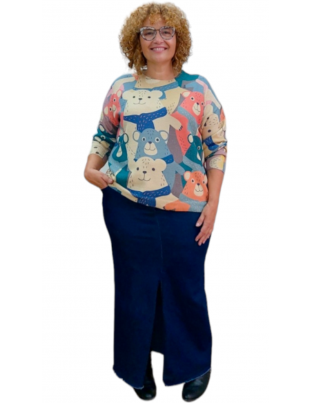 Falda vaquera larga tallas grandes
