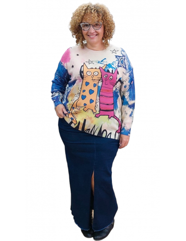 Falda vaquera larga tallas grandes