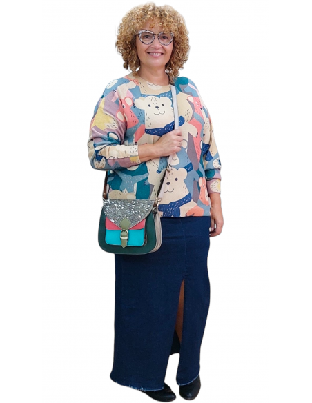 Falda vaquera larga tallas grandes