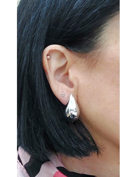 Pendientes Lágrima plateados
