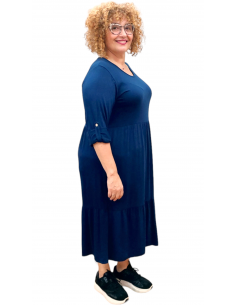 Comprar vestido de fiesta azul en talla grande online - Zadeshop