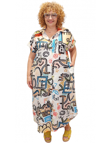 Vestido tallas grandes Mina grafitti