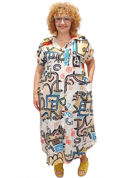 Vestido tallas grandes Mina grafitti