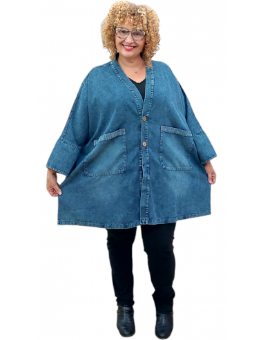 Chaqueta vaquera coreana azul