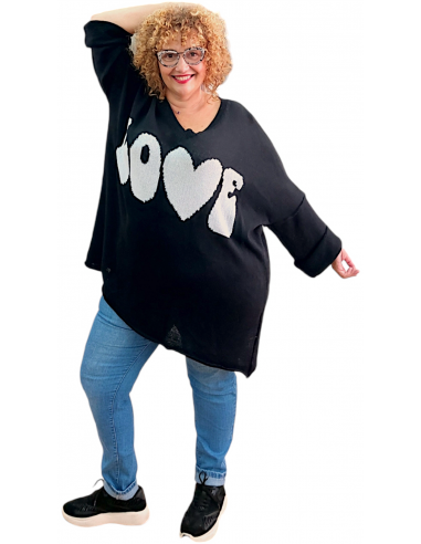 Vestido/jersey love negro