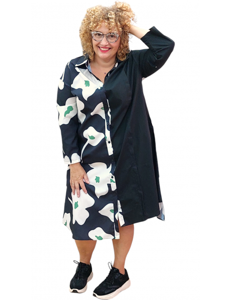 copy of Vestido tallas grandes algodón negro