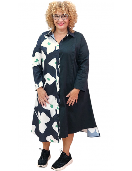copy of Vestido tallas grandes algodón negro