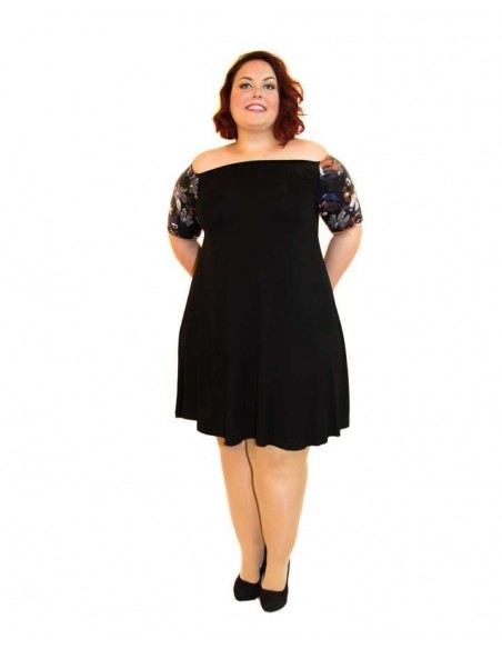 Vestido hombro estampado