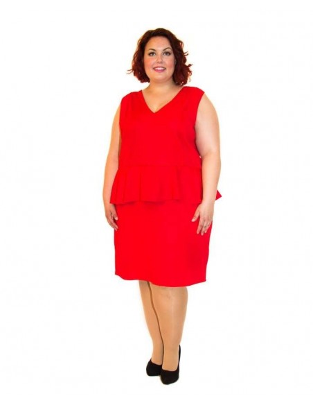 Vestido peplum rojo plus size outlet