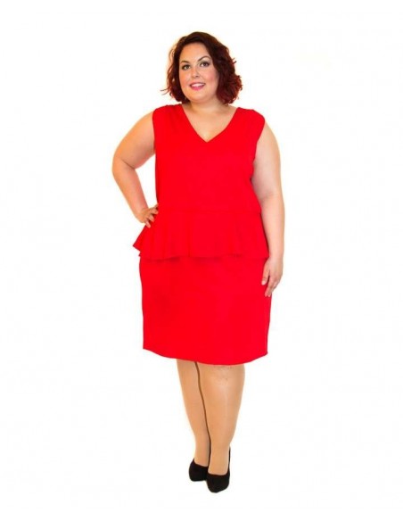 Vestido peplum rojo