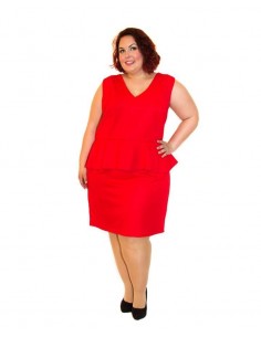 Vestido peplum tallas grandes rojo outlet