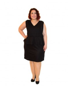 Vestido peplum tallas grandes negro 2