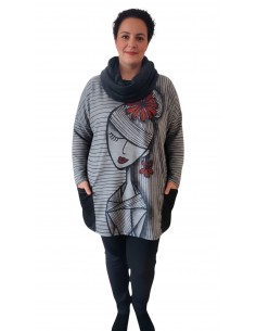 Jersey plus size flor