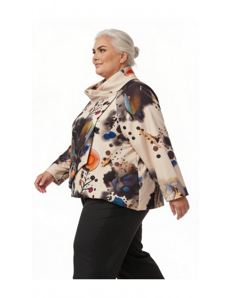 Chaqueta cuello cruzada plus size