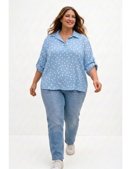 Blusa Luna Oversize azul