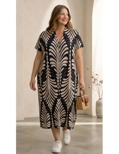 Vestido Midi Tallas Grandes Estampado abstracto - Estilo y Confort