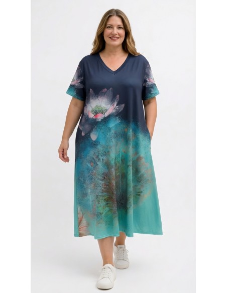 copy of Vestido Largo Estampado de Hojas Boho Chic - Especial Tallas Grandes