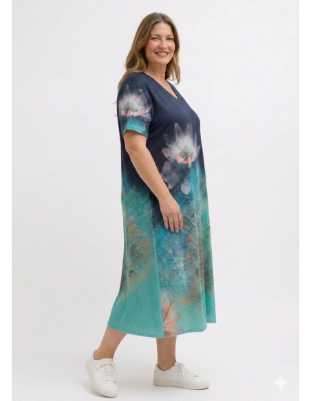 copy of Vestido Largo Estampado de Hojas Boho Chic - Especial Tallas Grandes