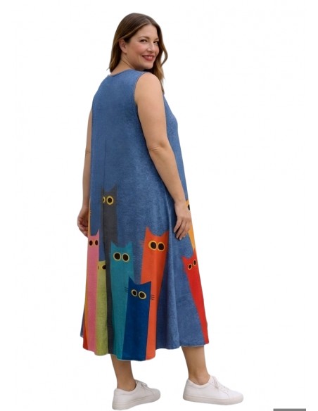 copy of Vestido Largo Estampado de Hojas Boho Chic - Especial Tallas Grandes