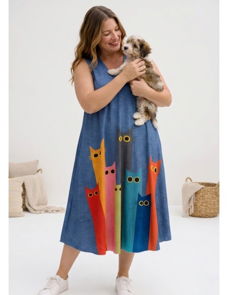 copy of Vestido Largo Estampado de Hojas Boho Chic - Especial Tallas Grandes