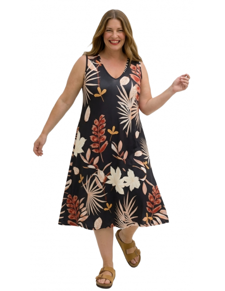 copy of Vestido Largo Estampado de Hojas Boho Chic - Especial Tallas Grandes