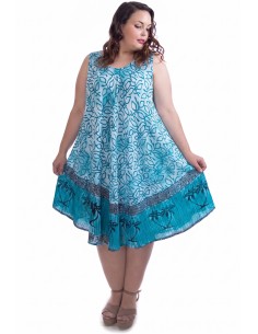 Vestido playa palmeras azul