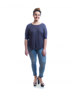 Camiseta azul canalé 2