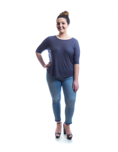 Camiseta azul canalé