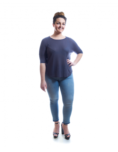 Camiseta azul canalé