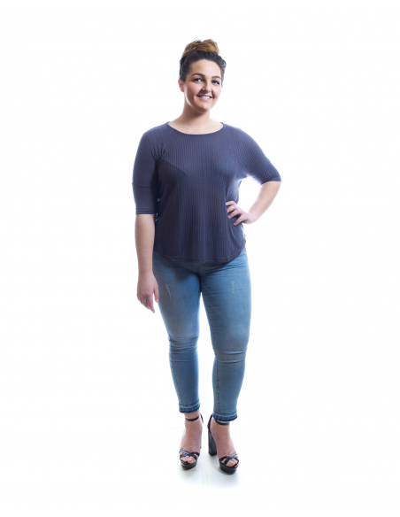 Camiseta azul canalé