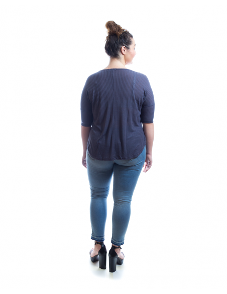 Camiseta azul canalé