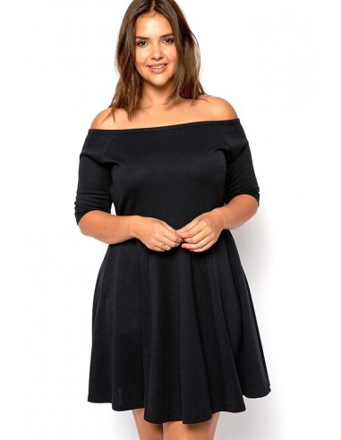 Vestido negro cuello barco